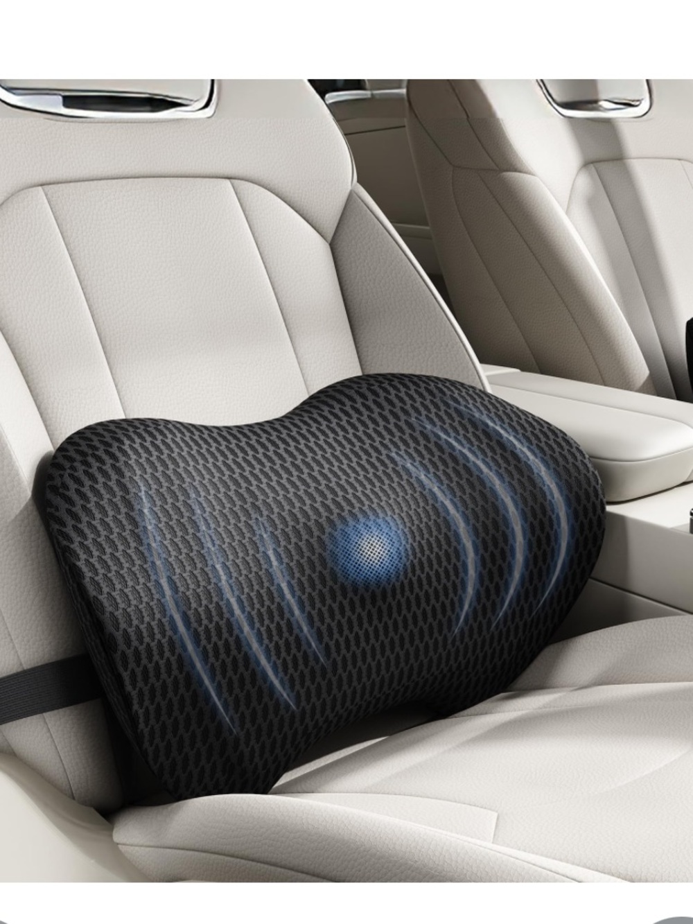 4D Mesh Lumbar Support Pillow for Car - BLACK